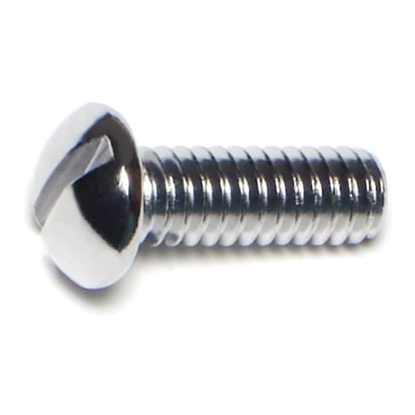 Midwest Fastener 1/4"-20 x 3/4 in Slotted Round Machine Screw, Chrome Plated Steel, 30 PK 61535 - main